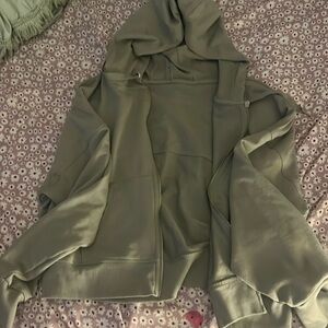 cropped green hoodie